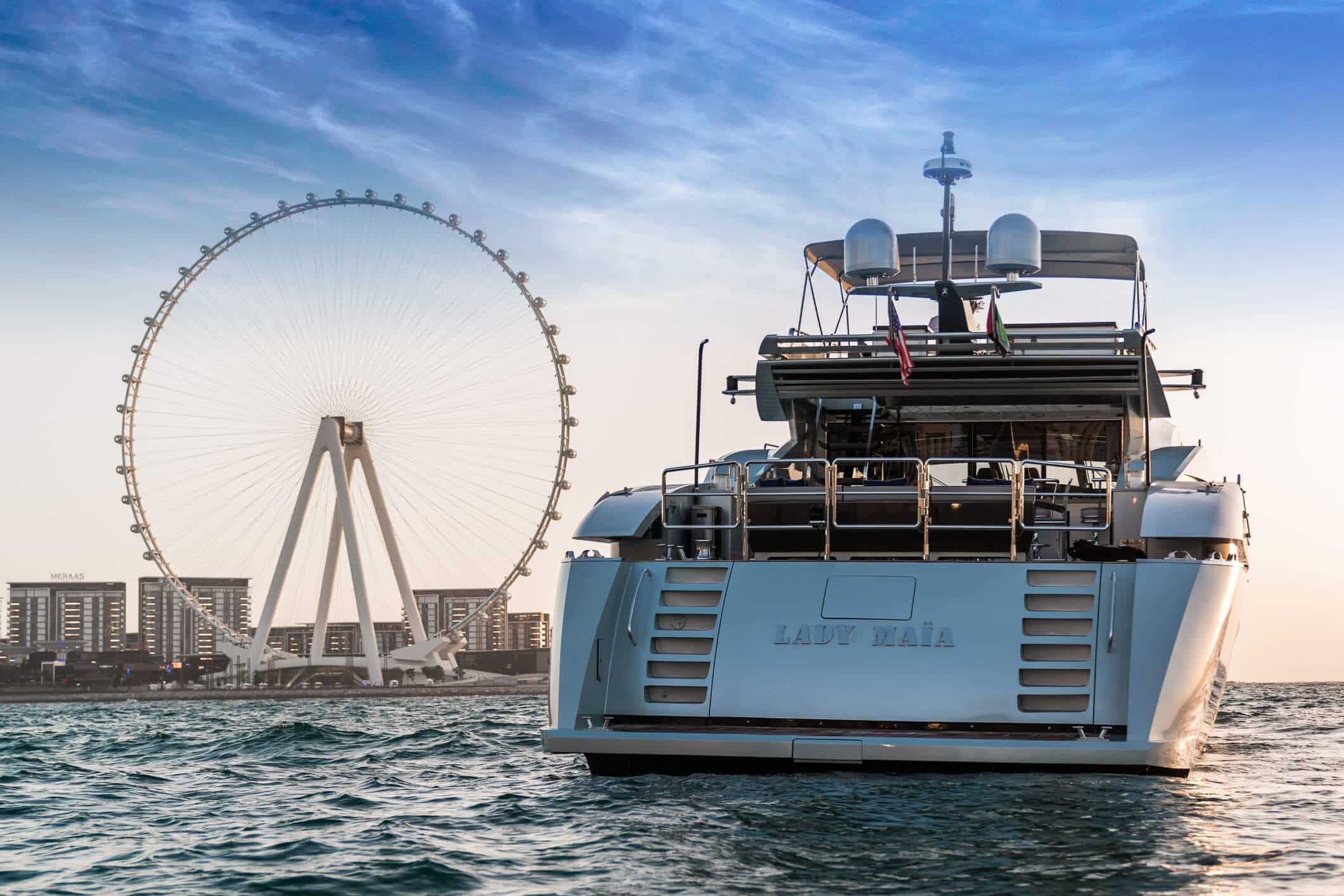 Luxury yacht in Dubai waters