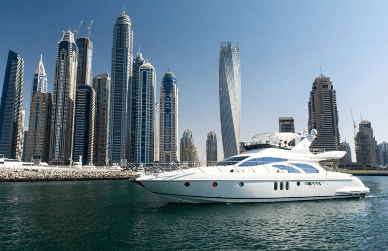 Yacht helm with ocean view